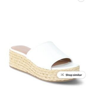 White Raffia Espadrille Platform Wedge Sandals